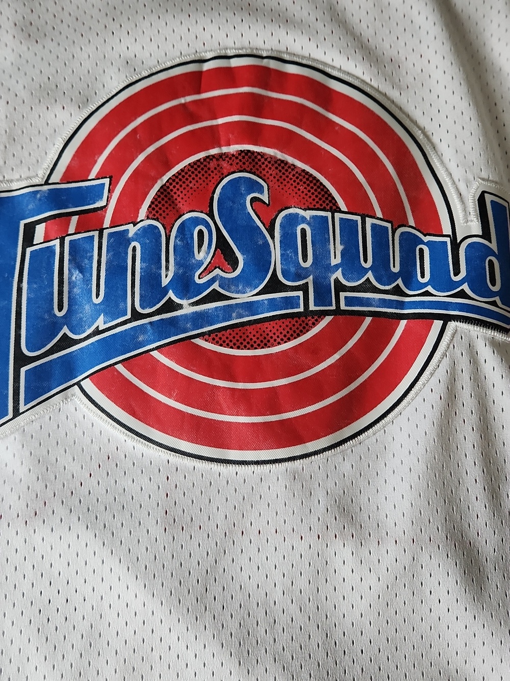Champion White Tune Squad Basketball Jersey with Red & Blue Accents & JORDAN 23 - Picture 2 of 14
